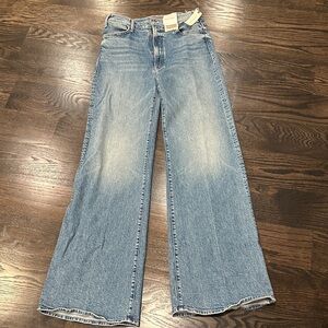 MOTHER Light Blue Wide Leg Jeans